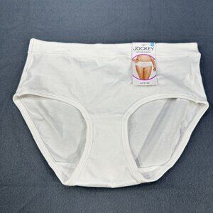 Jockey Women's Size Small 5 Panty Hipster Cotton Stretch White New With Tags